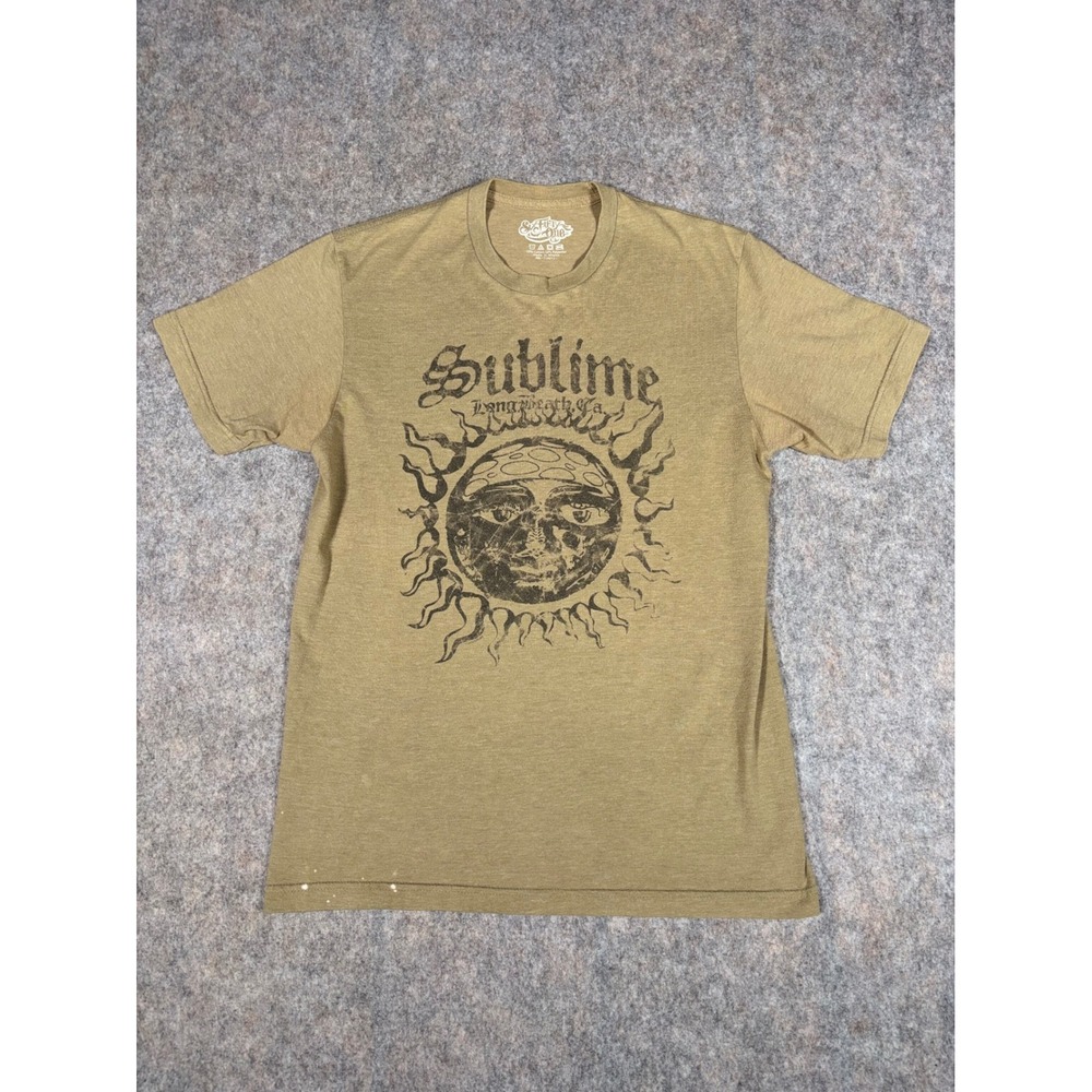 Six Fifty One Sublime Graphic T-Shirt Mens Medium Olive Green Sun Logo‎ Tee READ